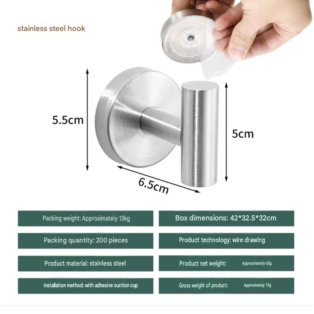 Heavy-duty suction cup t-hook, silver finish