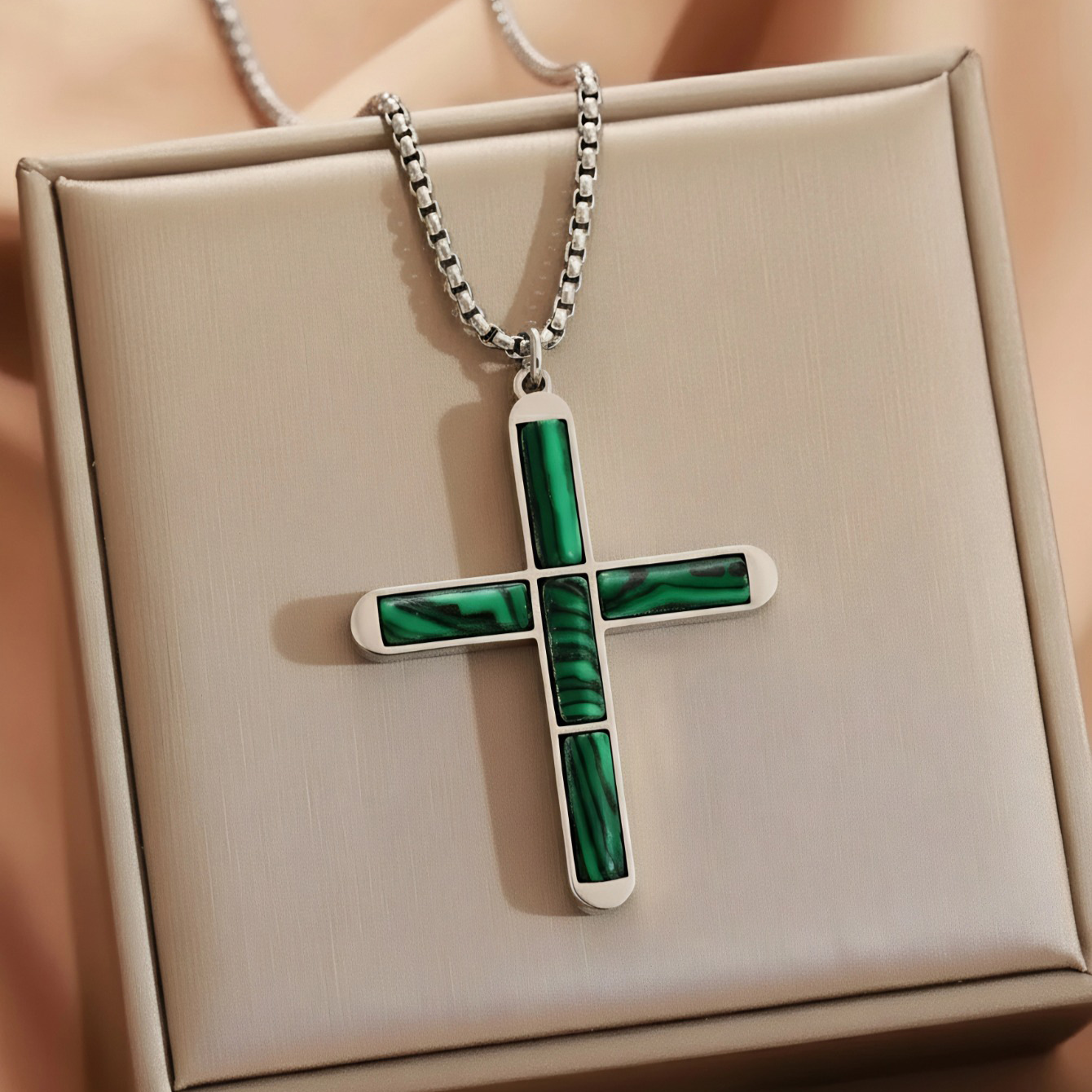 Turquoise cross necklace silver