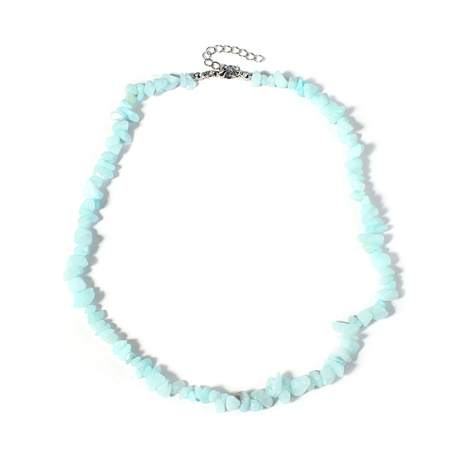 Aqua blue gravel necklace