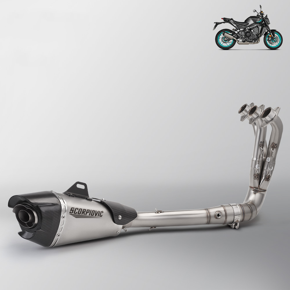 Mt09 double oxygen port bottom row front section   big head at2 titanium color carbon head carbon cover (21-25 years)