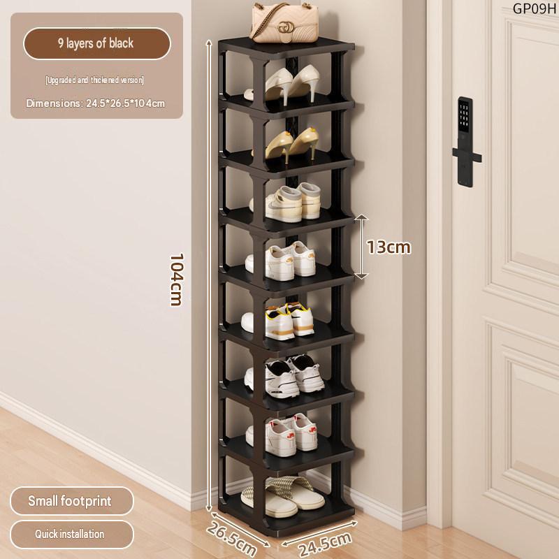 Minimalist black - 9 tier [extra height 104cm] - thickened pp material [sturdy structure - stable tier height]