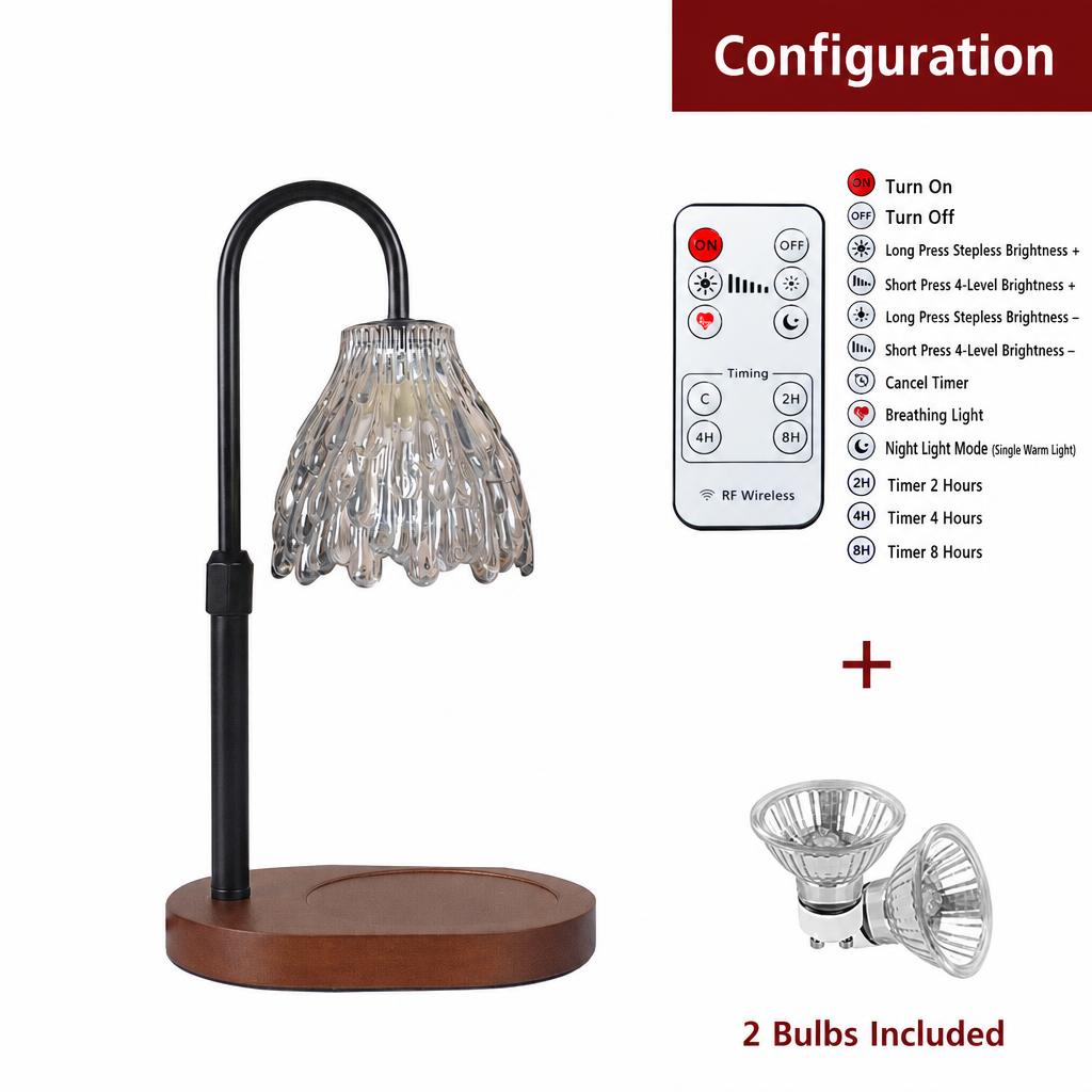 Ashtray   Walnut Wood Base   Multifunctional Wireless Remote Control   2 Light Bulbs