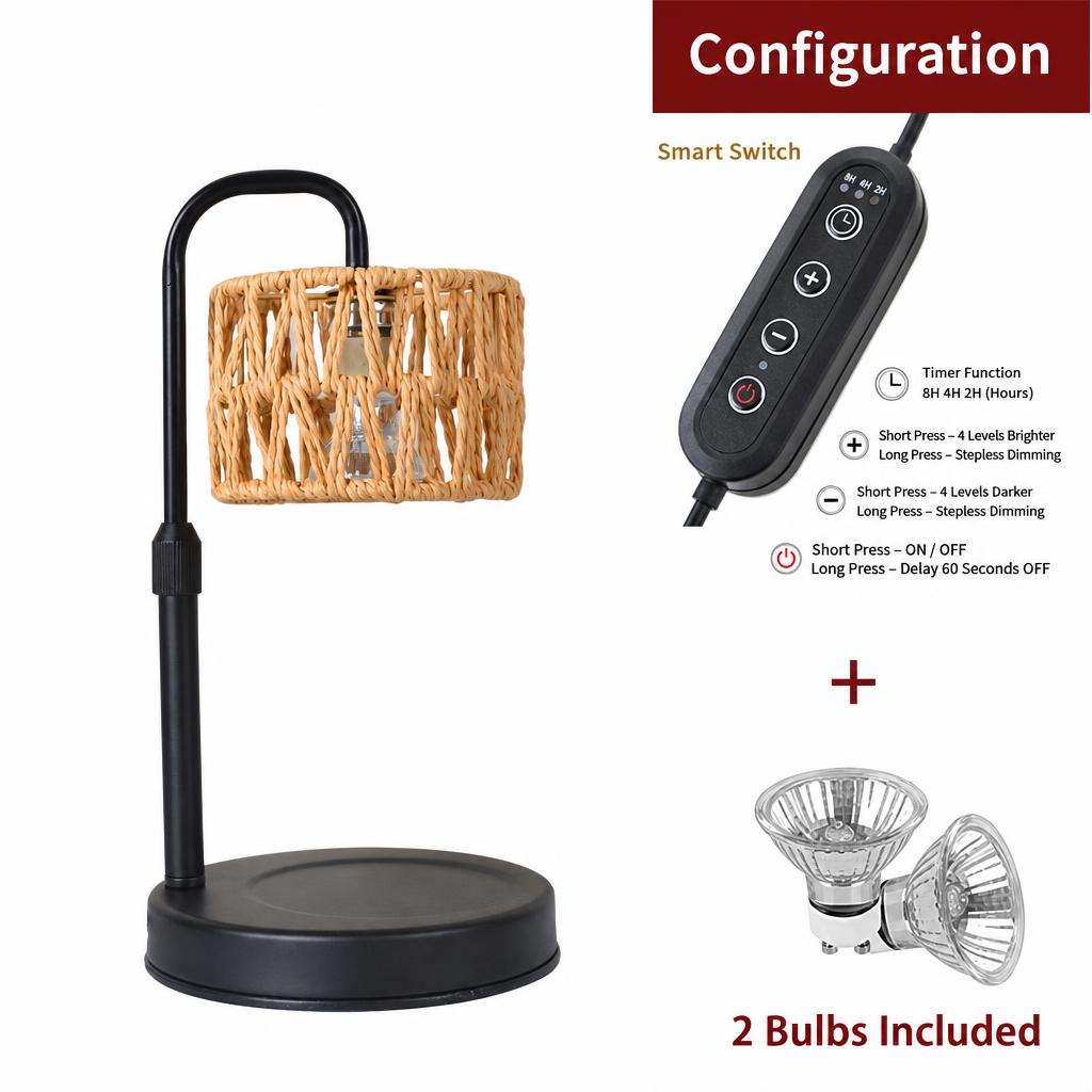 Lamp cover A   iron base   timer dimming   2 light bulbs
