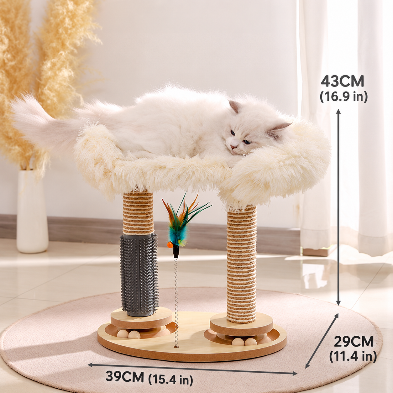 Double-pillar turntable cat nest