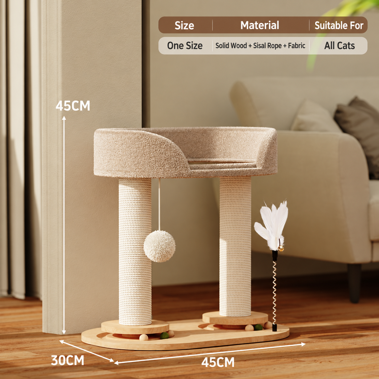 Solid wood double-pillar style