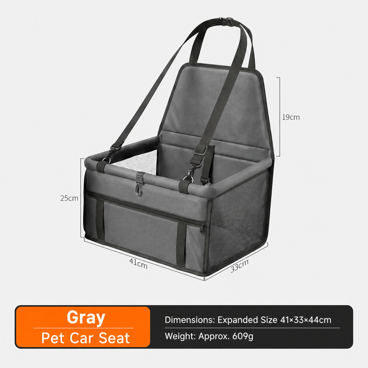 600d oxford cloth upgraded and reinforced to prevent collapse, gray