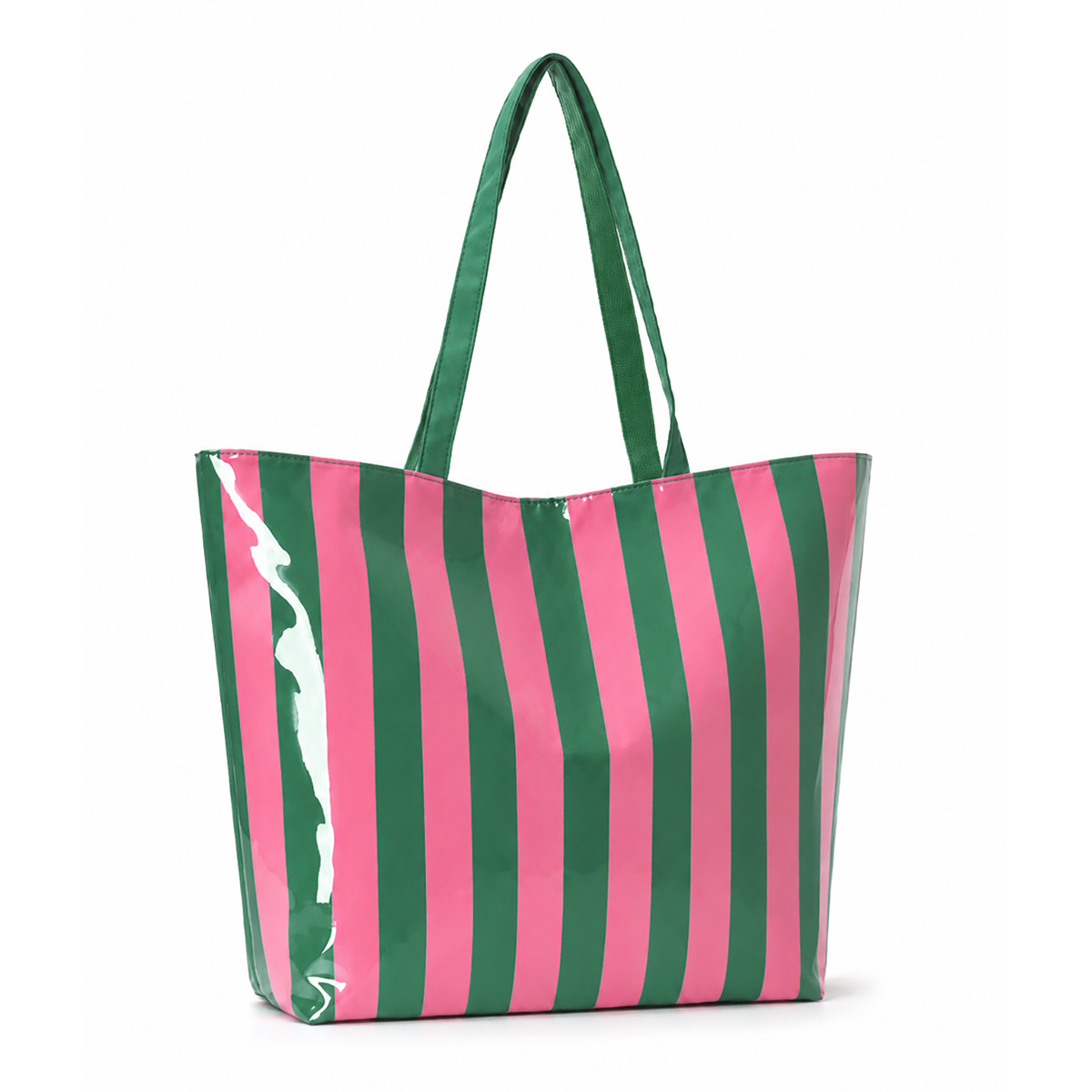 Green and rose red stripes