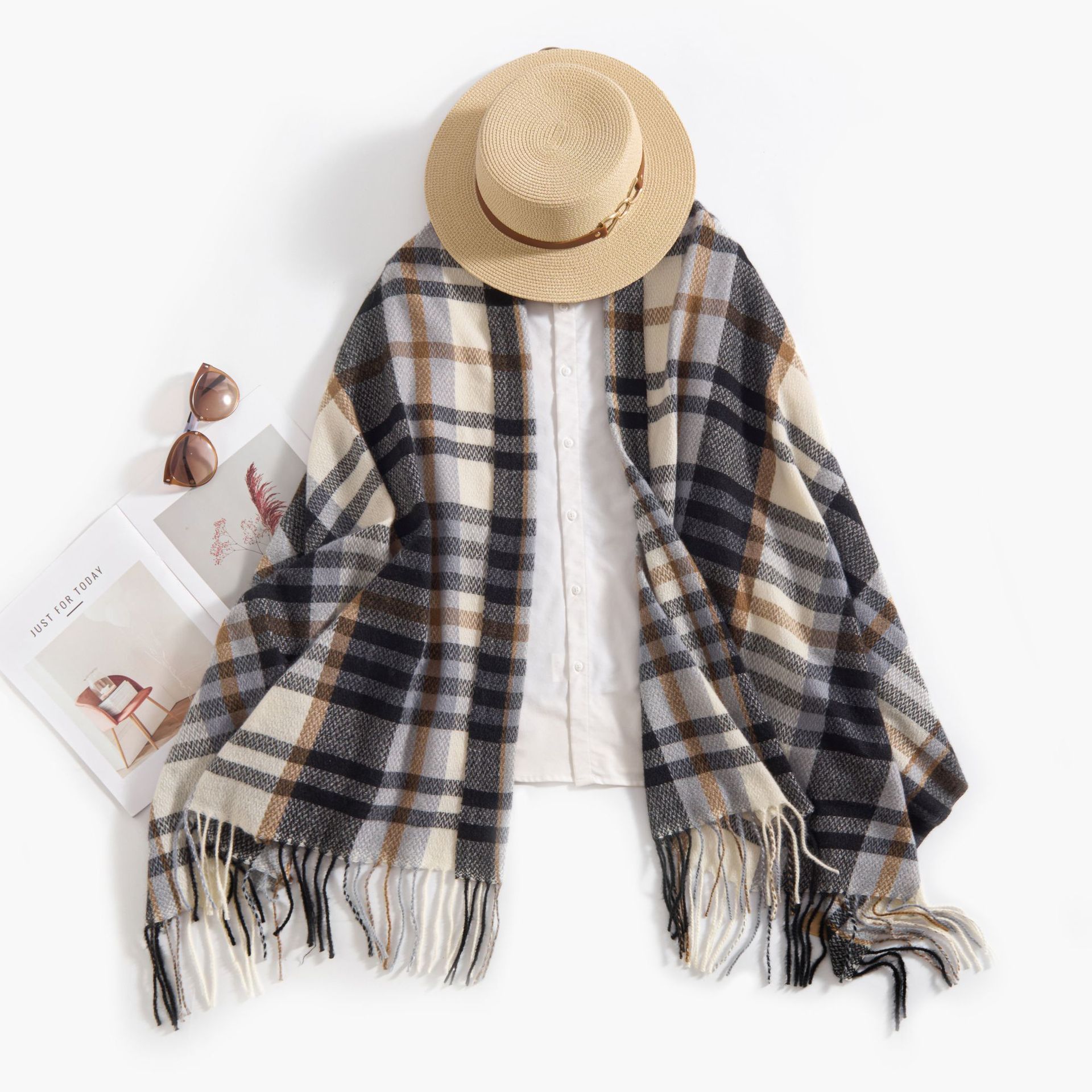 Gray brown white grid