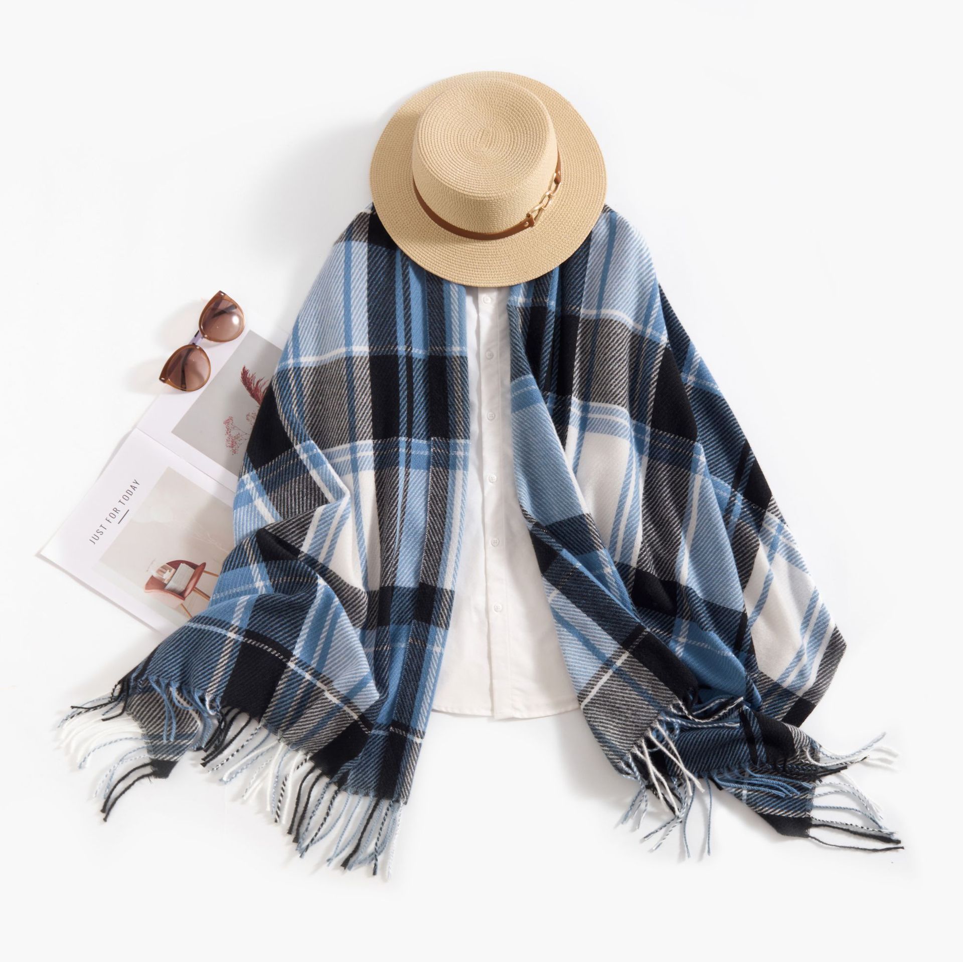 Blue and white checkered