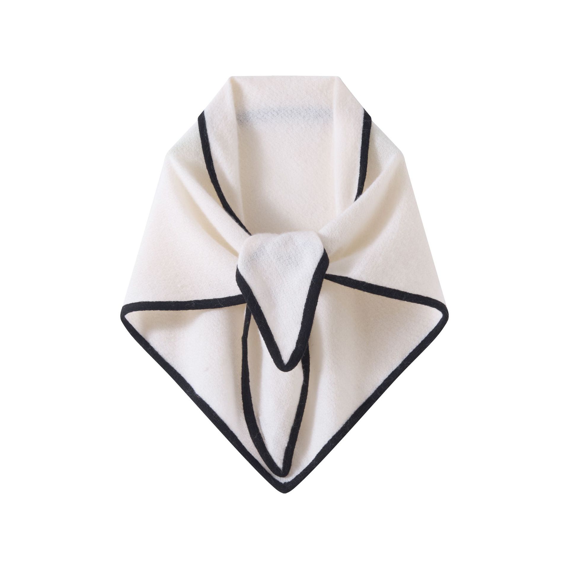 Milk white with black edges