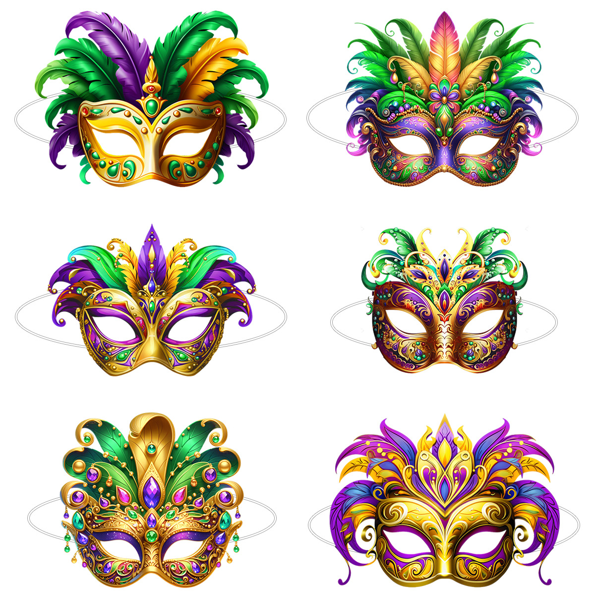 Brazilian carnival mask type a [6 pack]