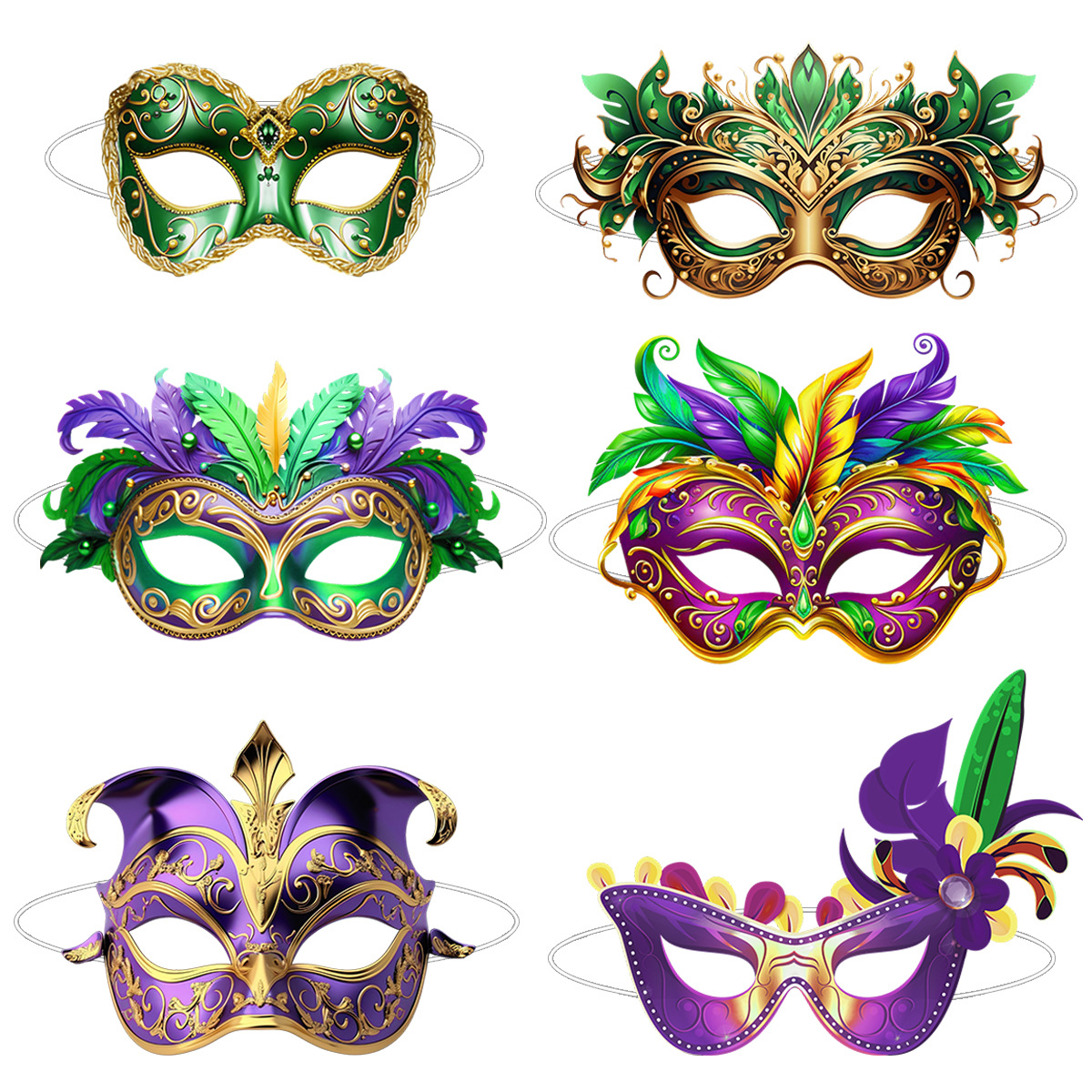 Brazilian carnival mask type b [6 pack]