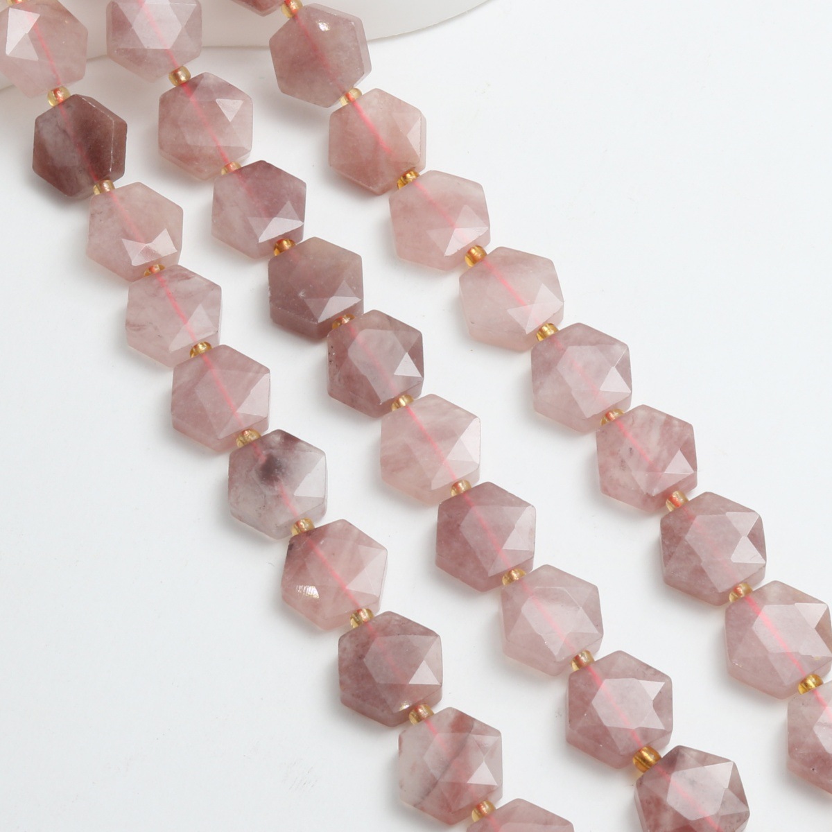 pink Strawberry Quartz 27pcs(12mm)