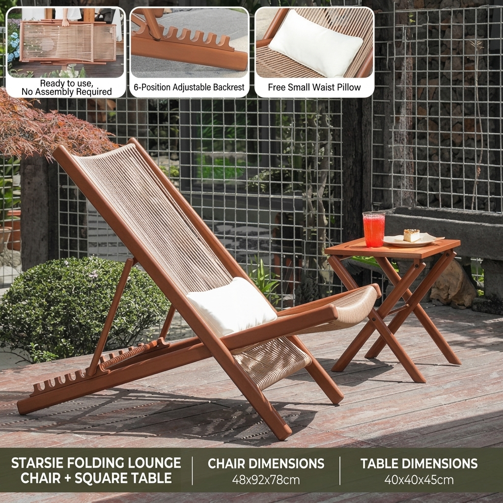 XL Lounger with cushion and side table