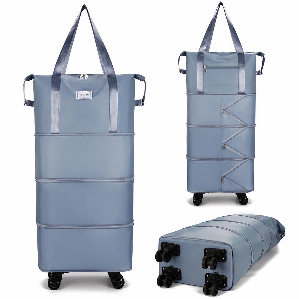Mist blue, four-layer model, built-in wet and dry separation bag, removable silent universal 4 wheels
