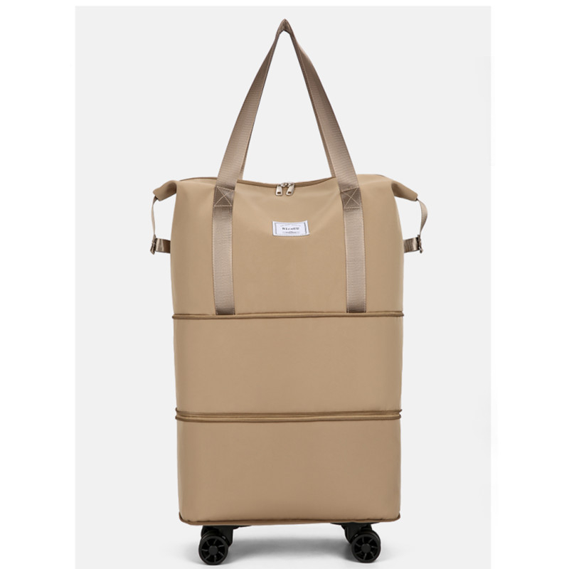 Khaki three-layer model, built-in wet and dry separation bag, removable silent universal 4-wheel