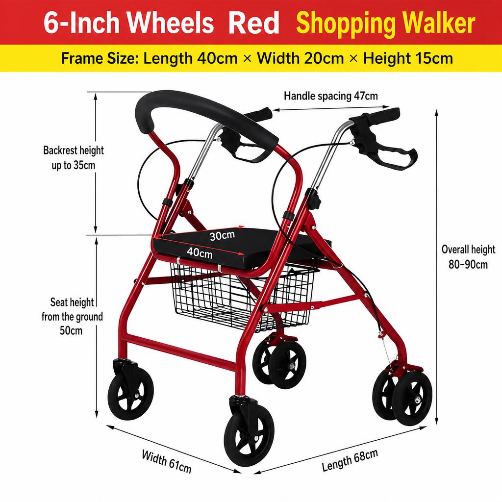 Six-wheel red with metal frame