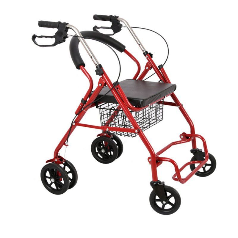 Six wheels red   foot pedal   metal frame