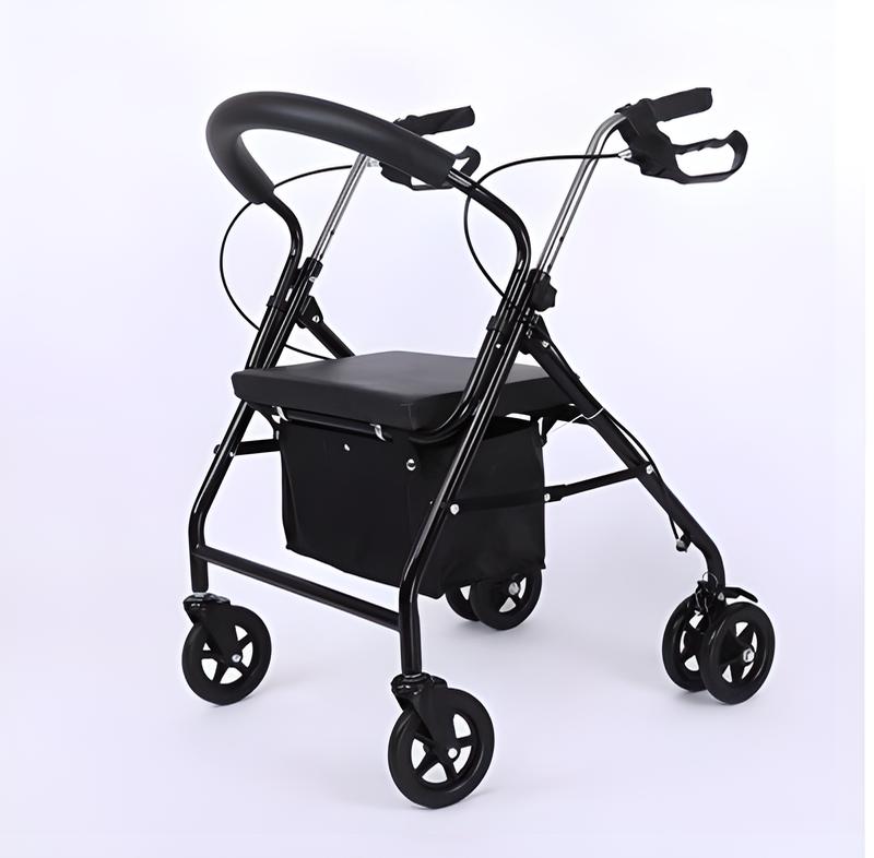 Six-wheel black shopping cart