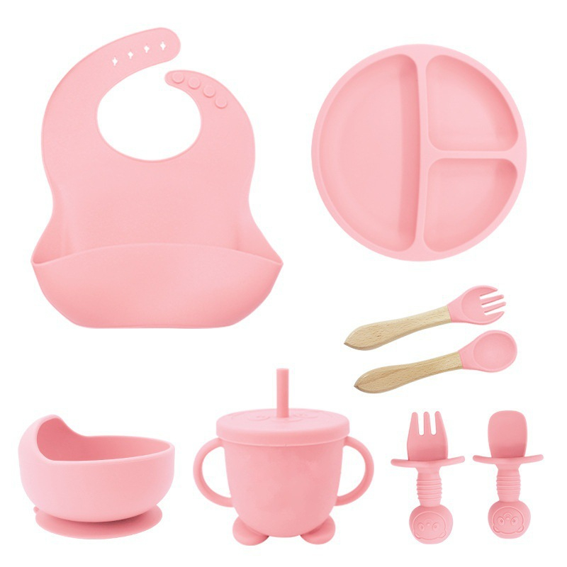 Pink-wooden handle disc 8-piece set