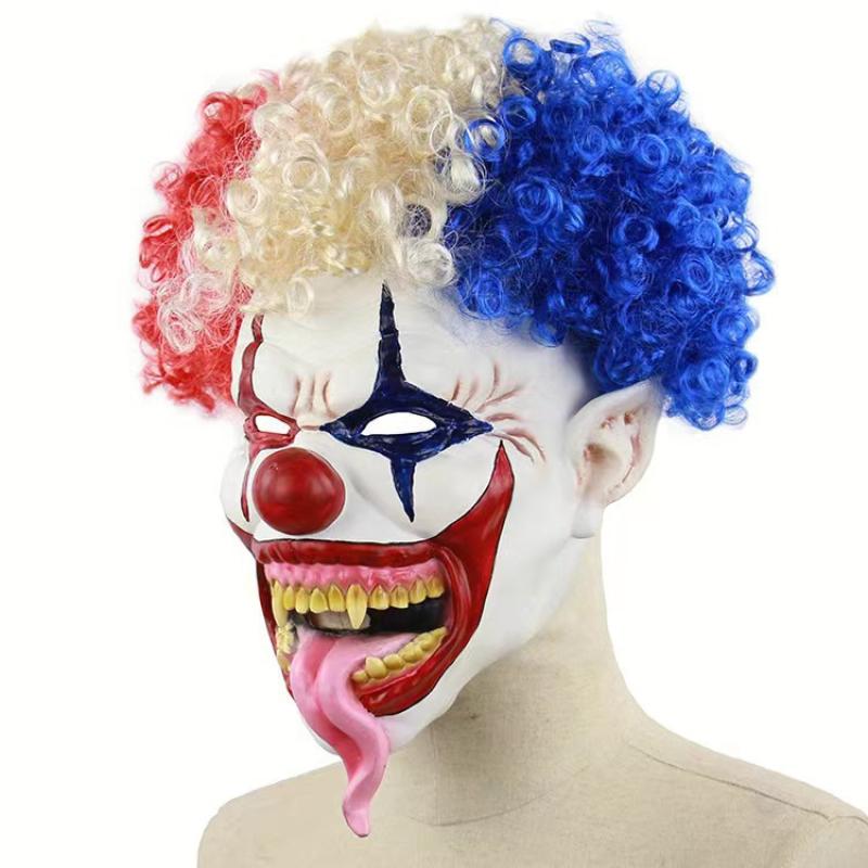 Colorful long tongue clown
