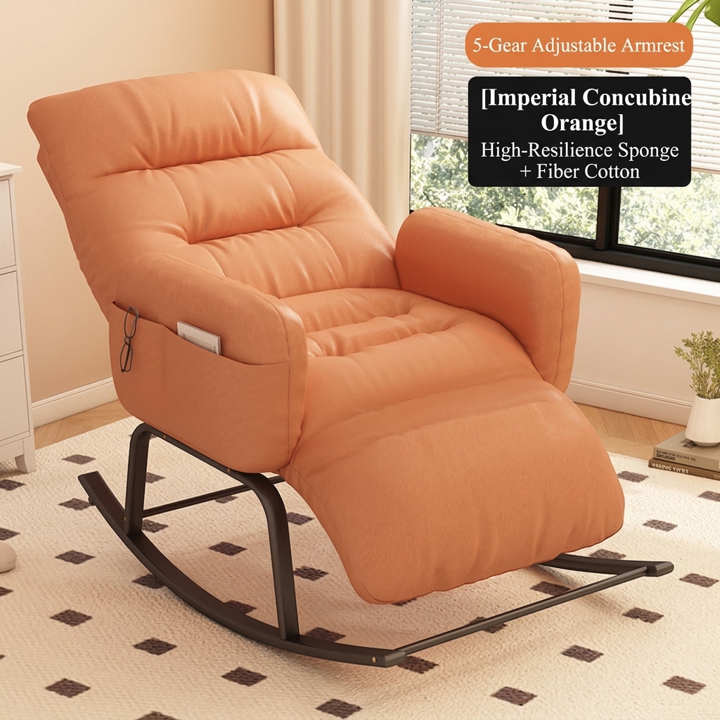 [Scratch-Resistant Fabric] imperial concubine orange   leg rest (five-level adjustment of armrests)