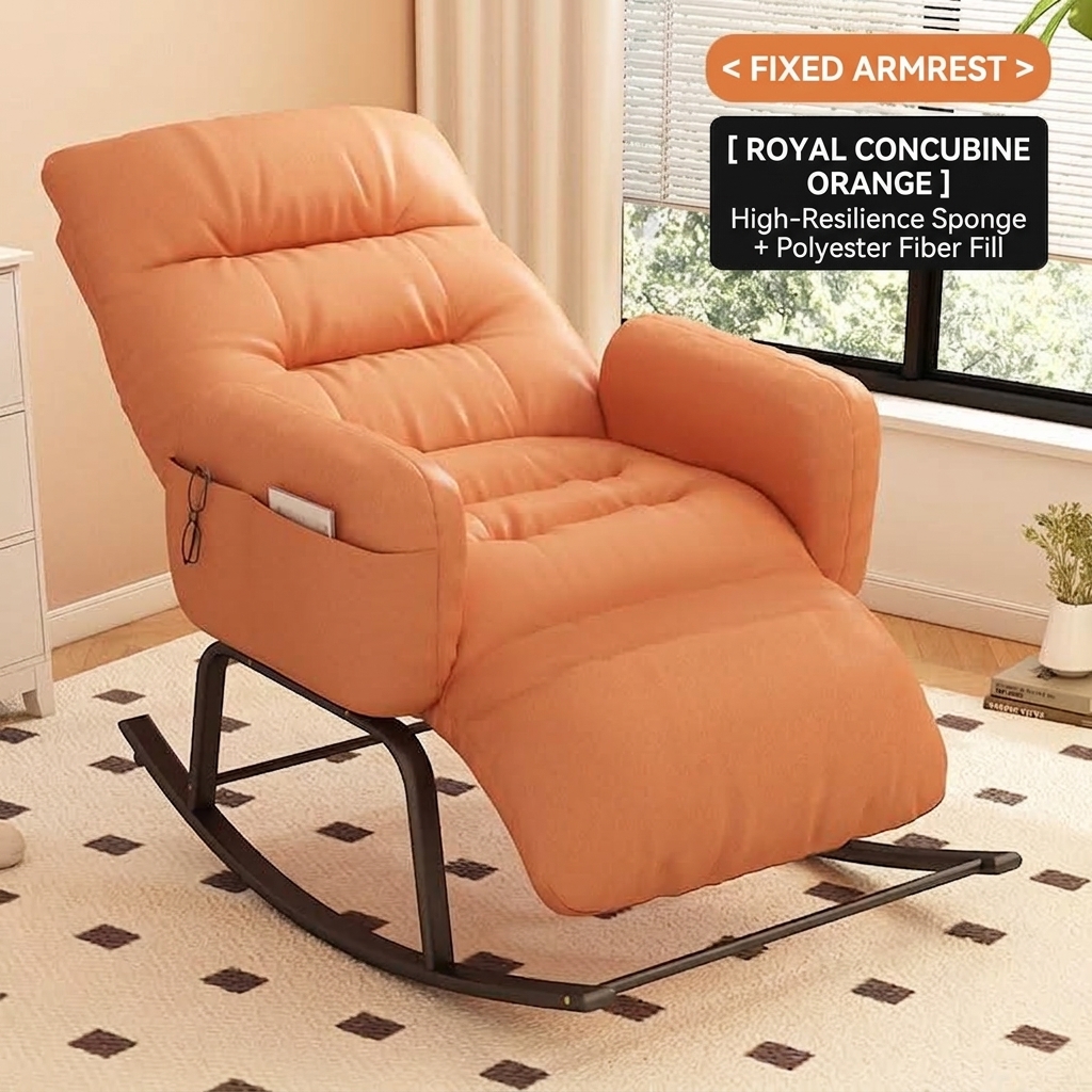 [Scratch-Resistant Fabric] imperial concubine orange   leg rest (fixed armrest)