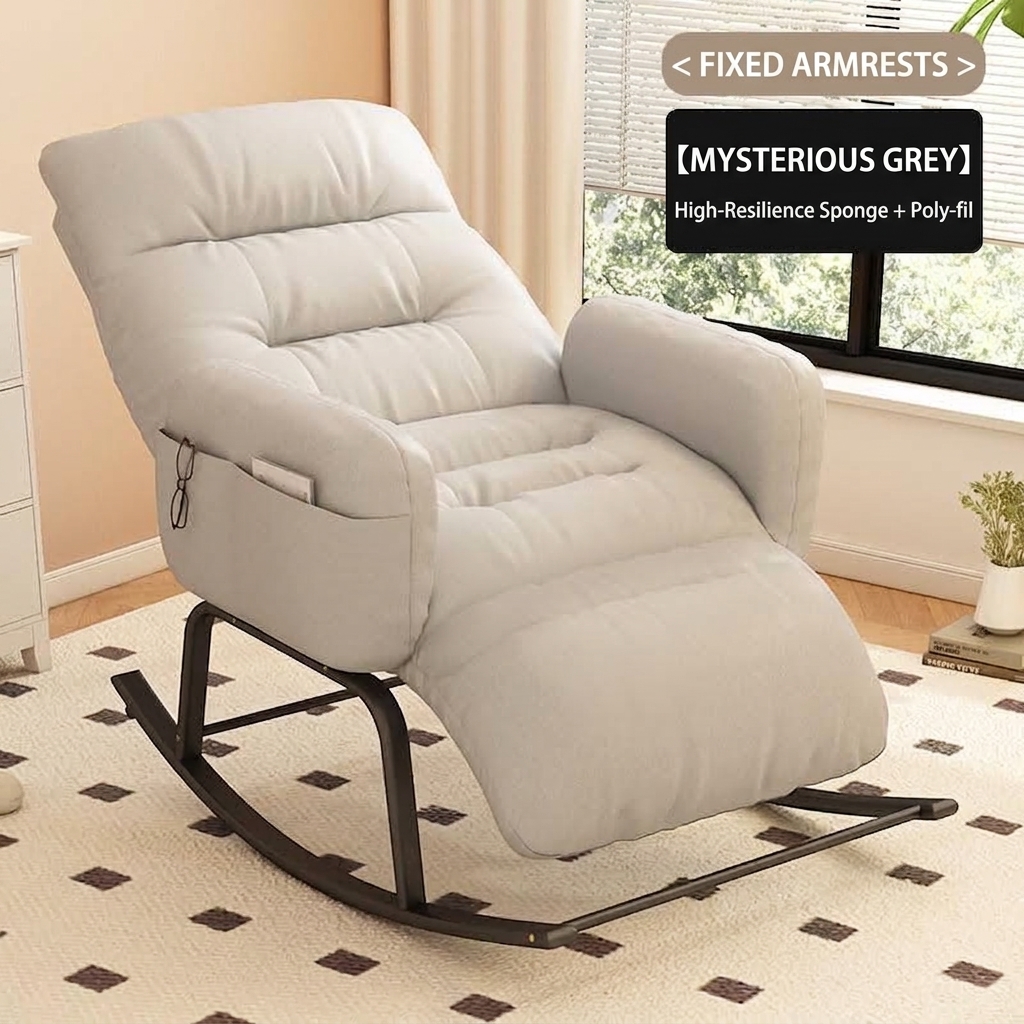 [Scratch-Resistant Fabric] mysterious gray   with leg rest (fixed armrest)