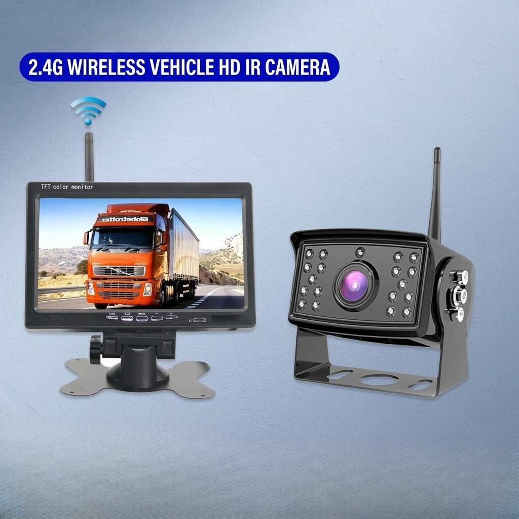 2.4g wireless car display and 1 camera
