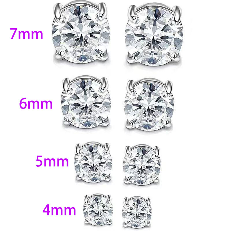Steel color white diamond set 4mm-7mm
