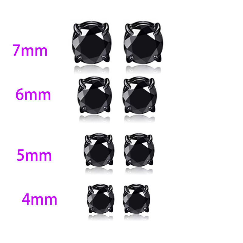 1:Black black diamond set 4mm-7mm