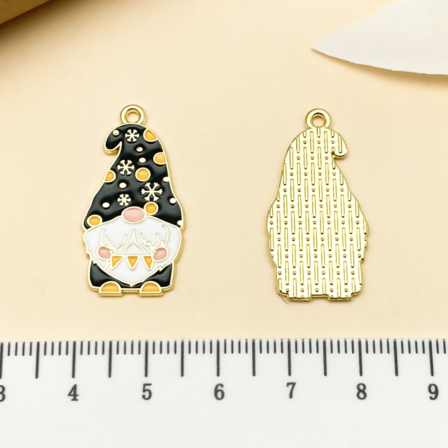 5:21712-1 30x15mm-1.9g dripping oil black kc zinc alloy carnival dwarf
