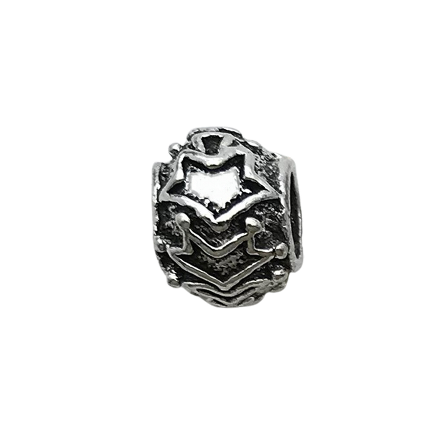 8:15191-8x11-3.6g ancient silver zinc alloy round christmas tree pan family large hole beads