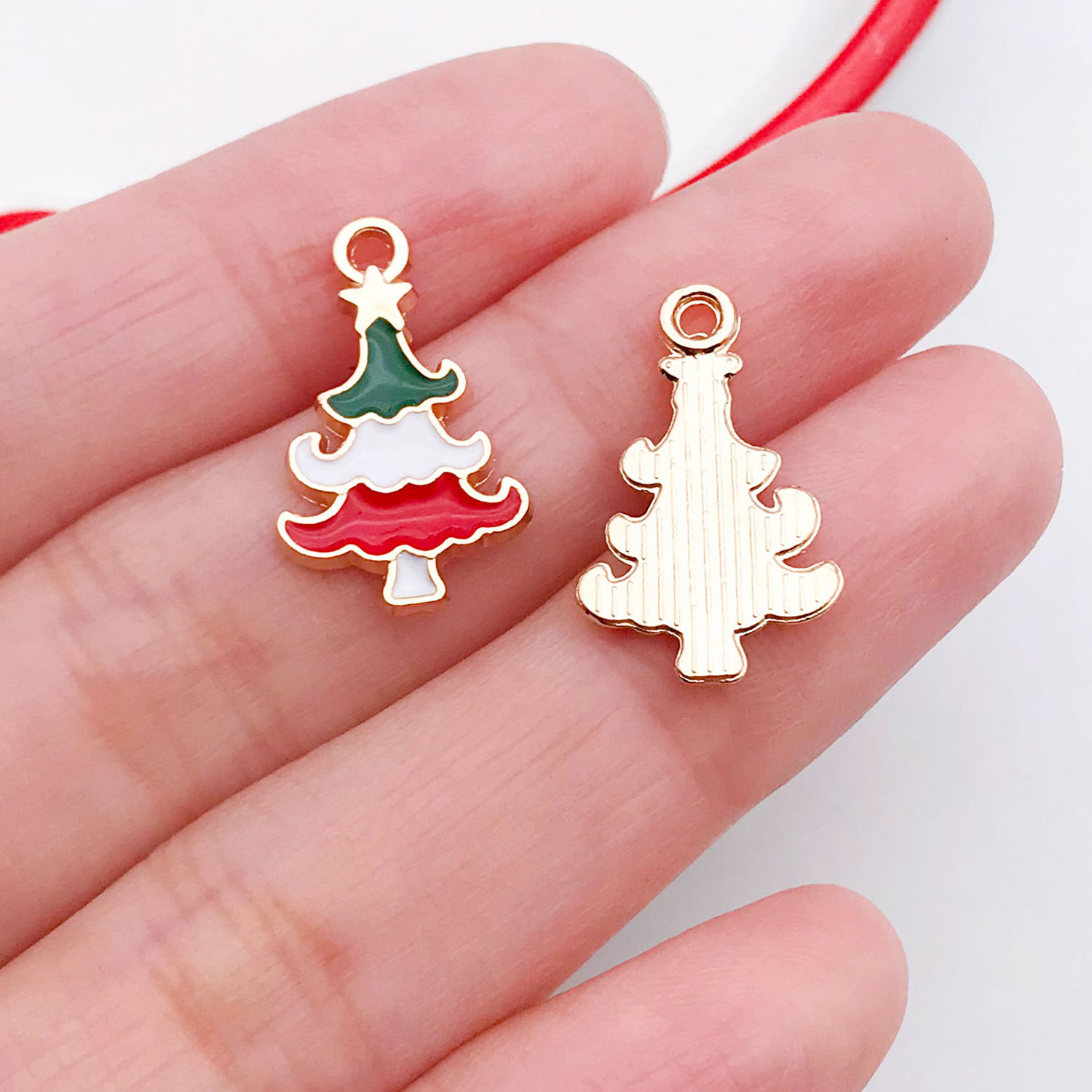 2:12260-1 kc gold dripping oil zinc alloy christmas tree 12x19mm-0.8g