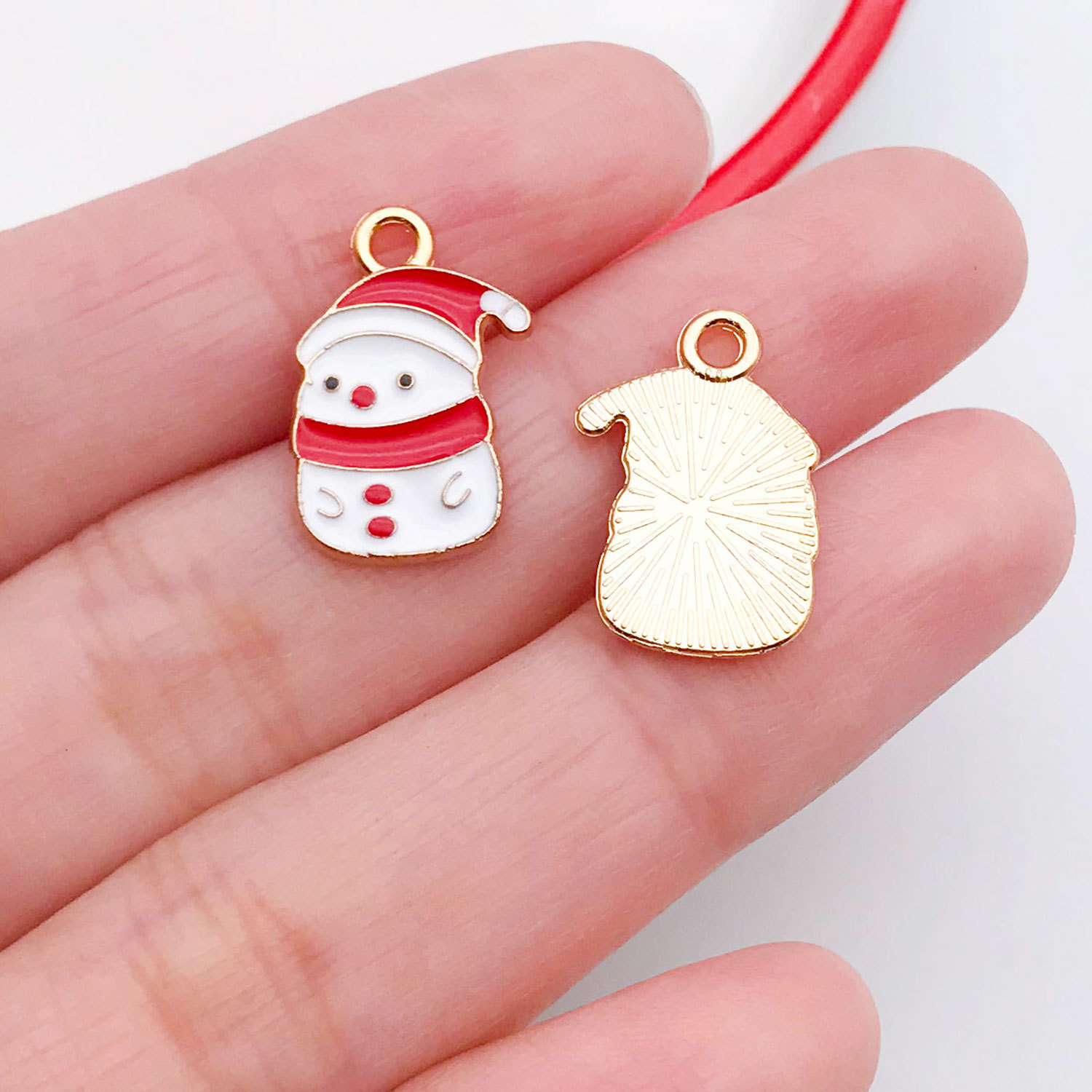 17:21051-1 white zinc alloy christmas snowman 17x12mm-0.8g