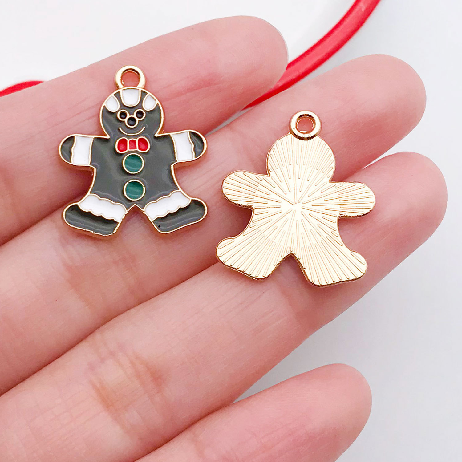 26:21060-1 dark brown zinc alloy christmas gingerbread man 22x18mm-1.5g