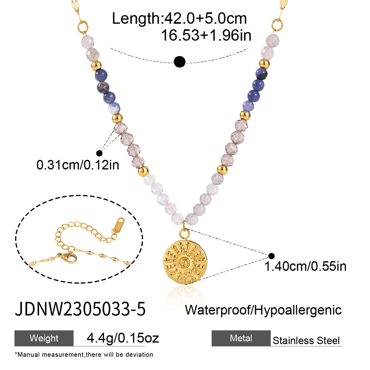 JDNW2305033-5（灰月光石+茶金石+蓝纹石�