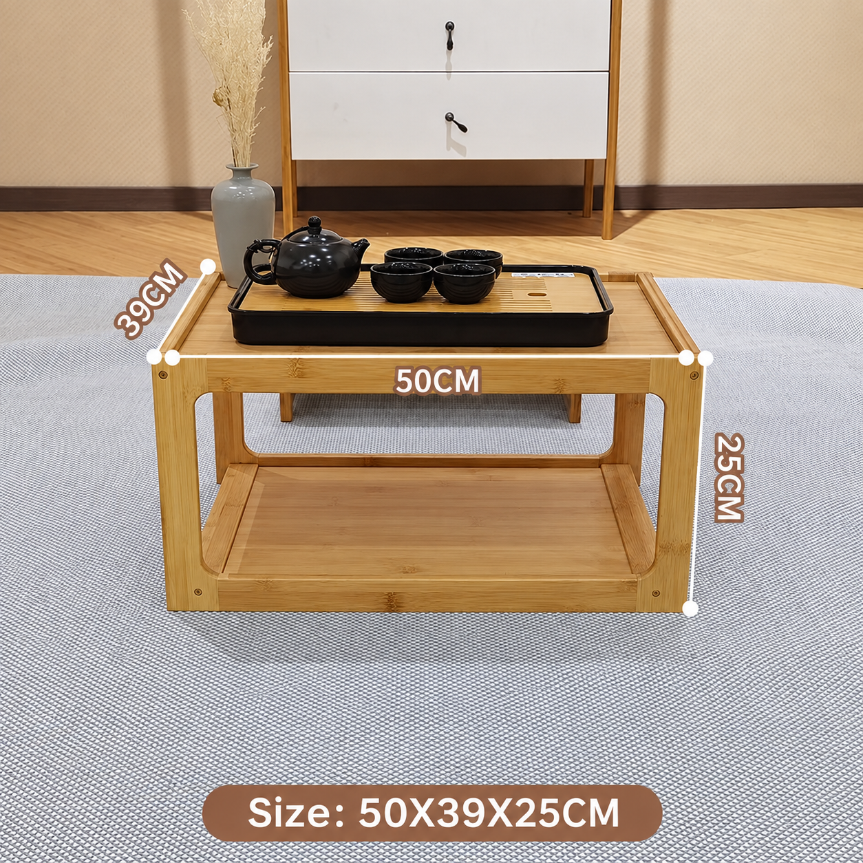 Natural color kang table 50*39*25