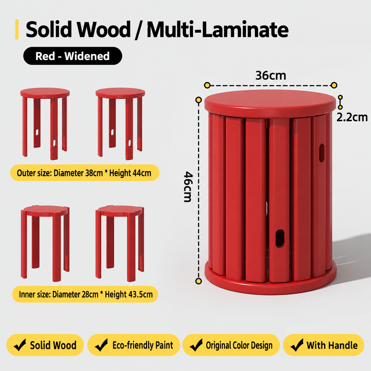 All solid wood red/2.2cm thickened [3a pure solid wood single handle load-bearing 200kg delivered upstairs]