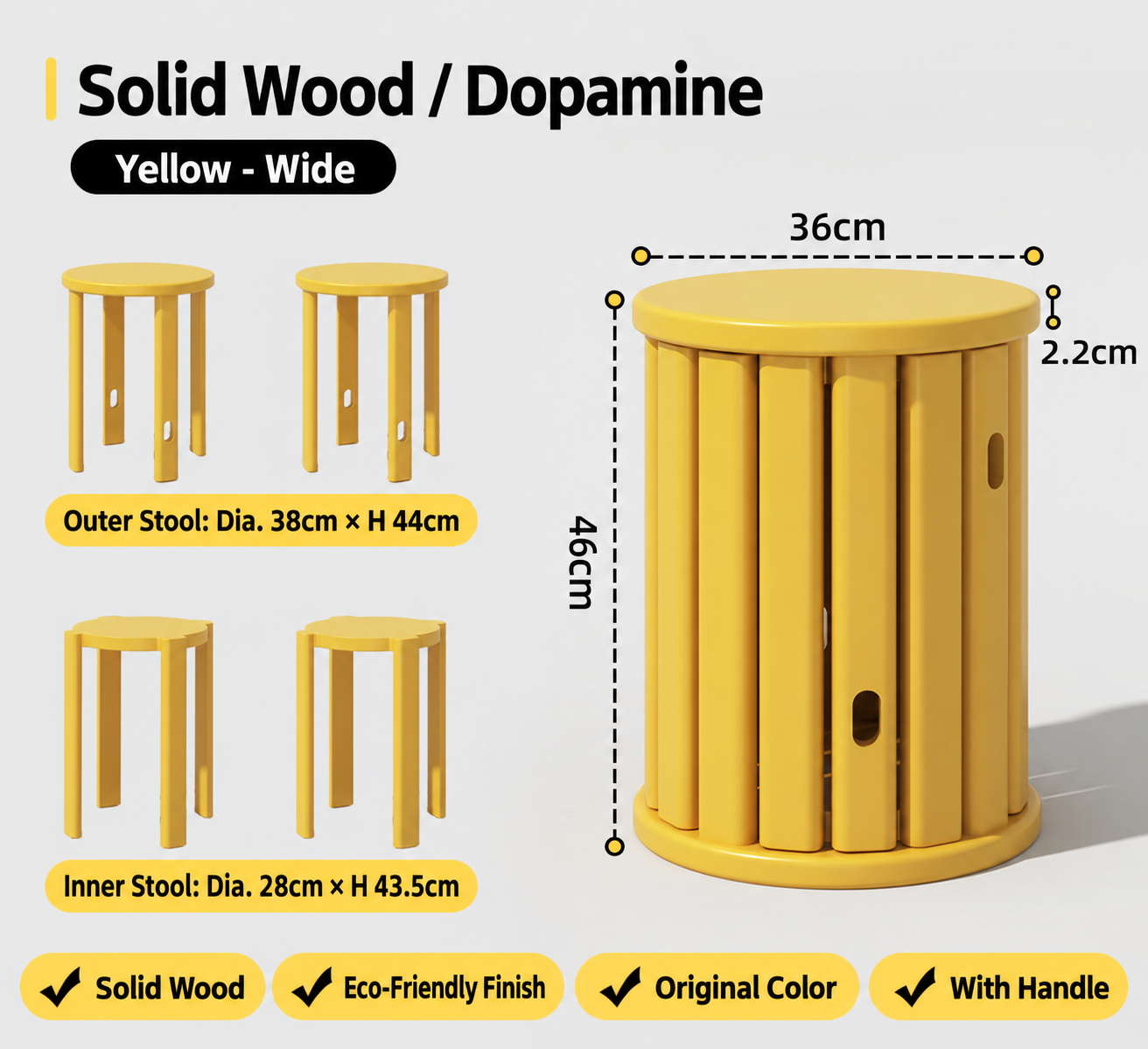 All solid wood yellow/2.2cm thickened [3a pure solid wood single handle load-bearing 200kg delivered upstairs]