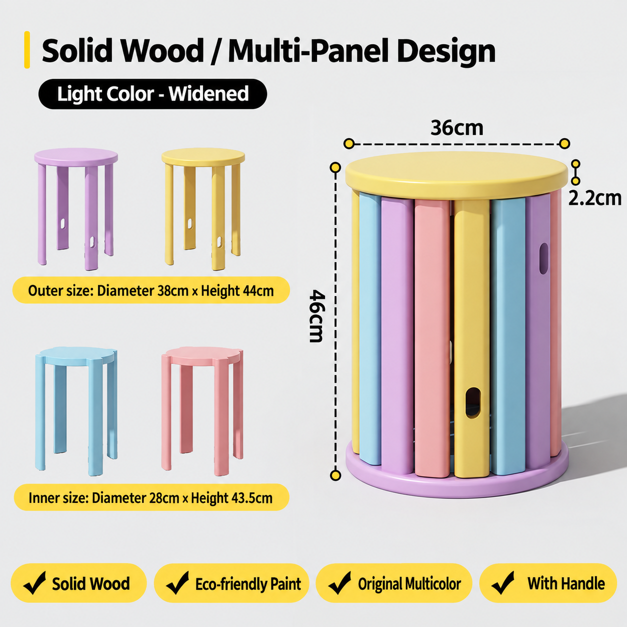 All solid wood light color/2.2cm thickened [3a pure solid wood single handle load-bearing 200kg delivered upstairs]