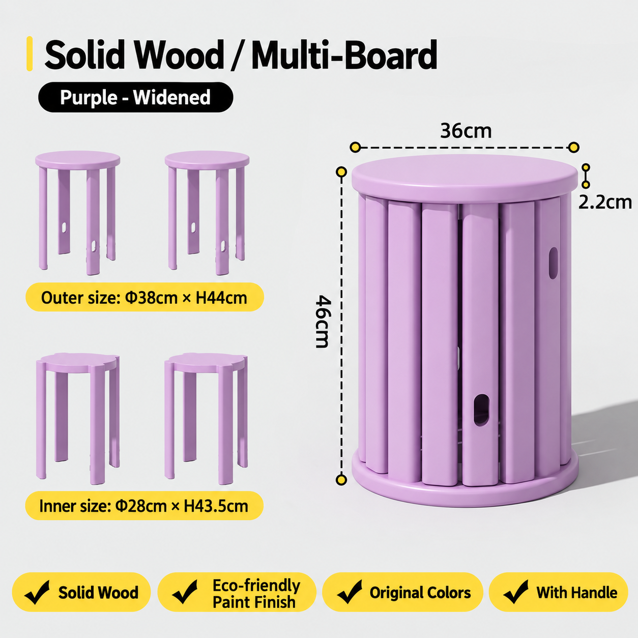All solid wood purple/2.2cm thickened [3a pure solid wood single handle load-bearing 200kg delivered upstairs]