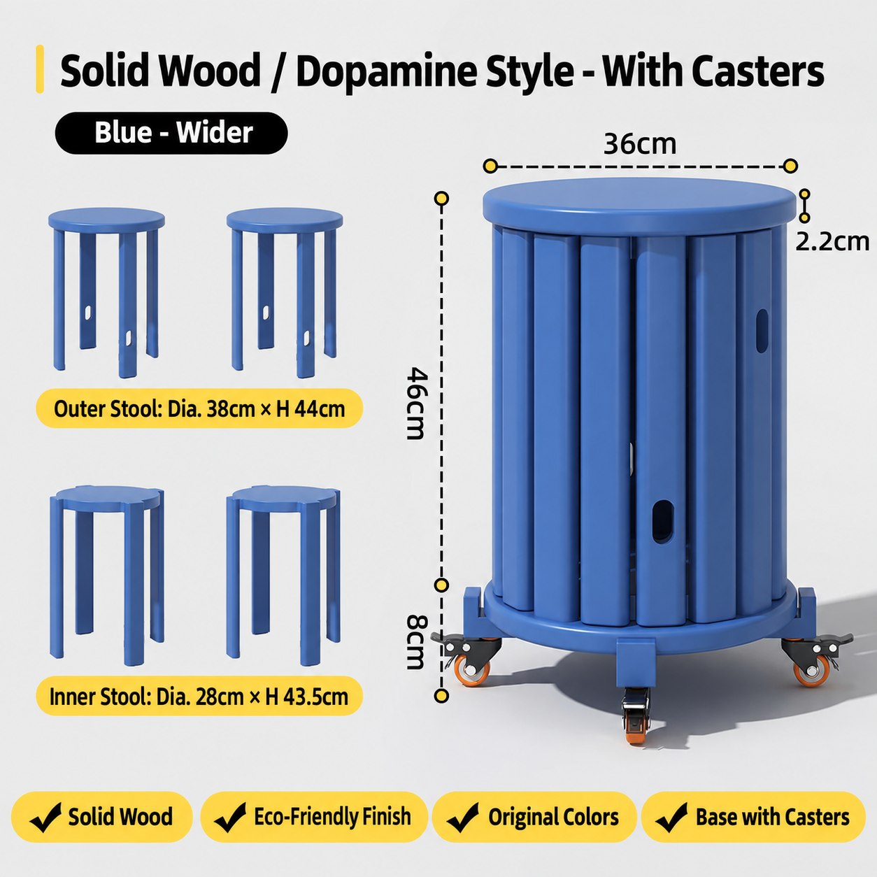 Pulley base blue/2.2cm thickened [3a pure solid wood single handle load-bearing 200kg delivered upstairs with floor mat]