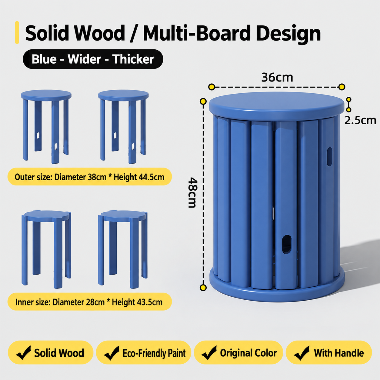 All solid wood blue/2.5cm super thick [national inspection certified wood super load-bearing delivered upstairs]