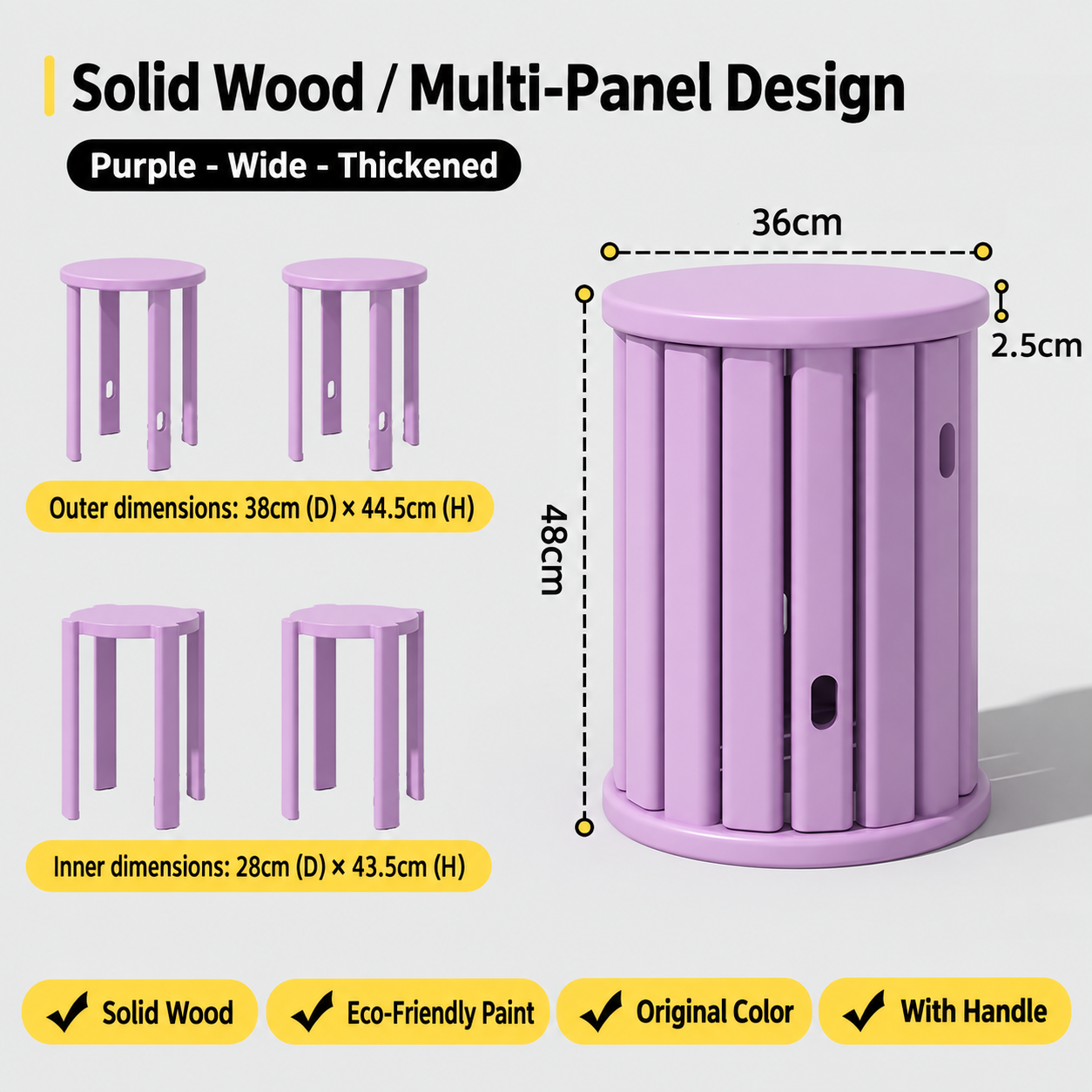 All solid wood purple/2.5cm super thick [national inspection certified wood super load-bearing delivered upstairs]