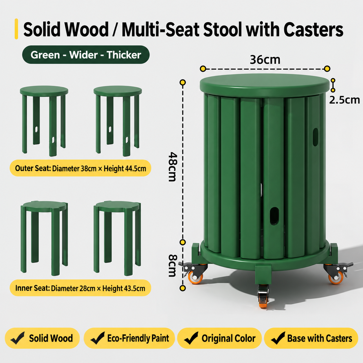 Pulley base emerald green/2.5cm super thick [national inspection certified wood super load-bearing delivered upstairs free floor mat]