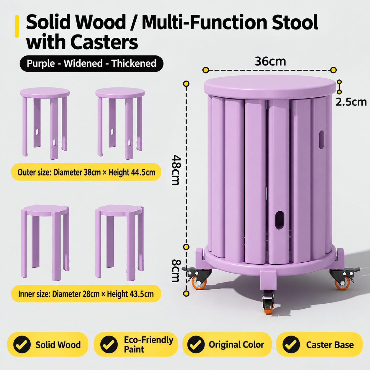 Pulley base purple/2.5cm extra thick [national inspection certified wood super load-bearing delivered upstairs and free floor mat]