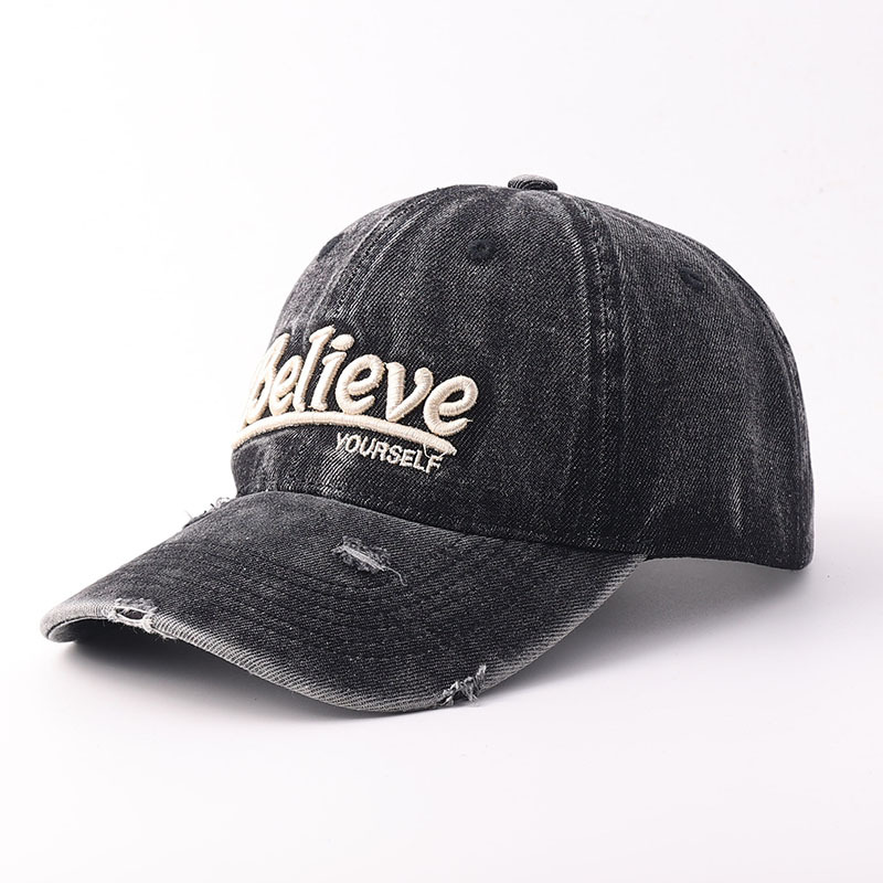 Washed denim believe-black