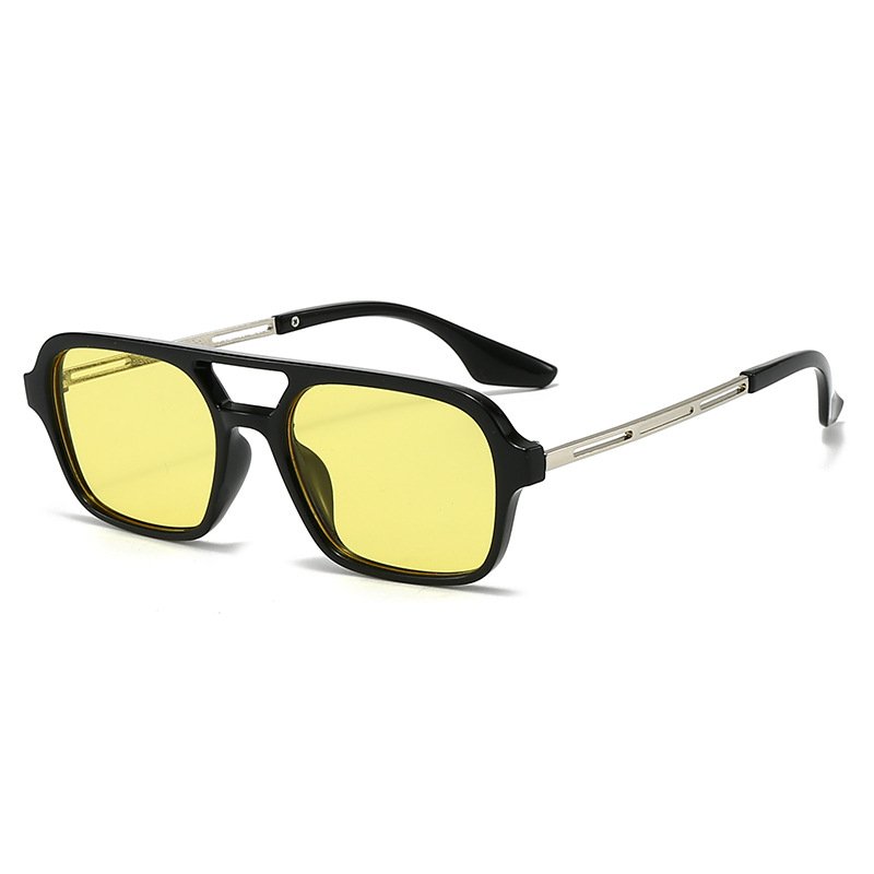 C4-bright black silver frame-yellow film