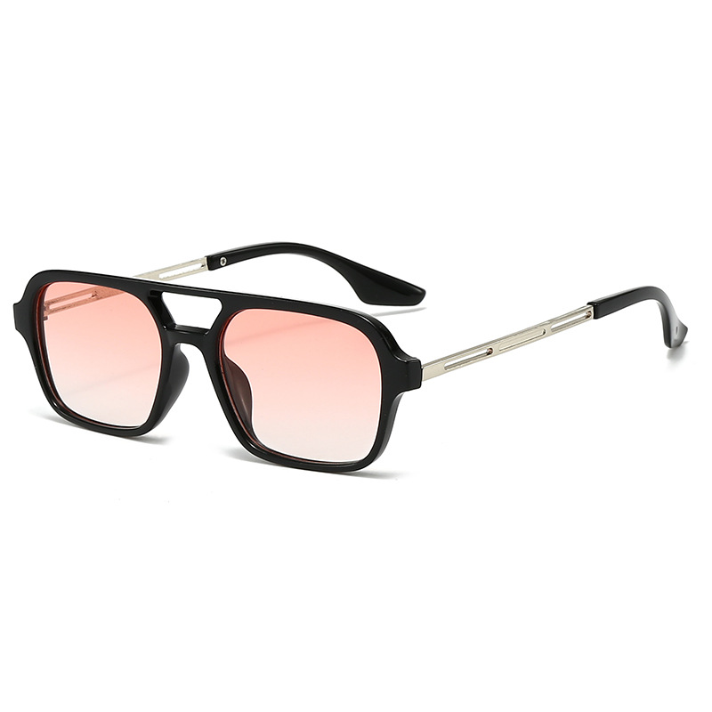 C6-bright black silver frame-gradient pink film